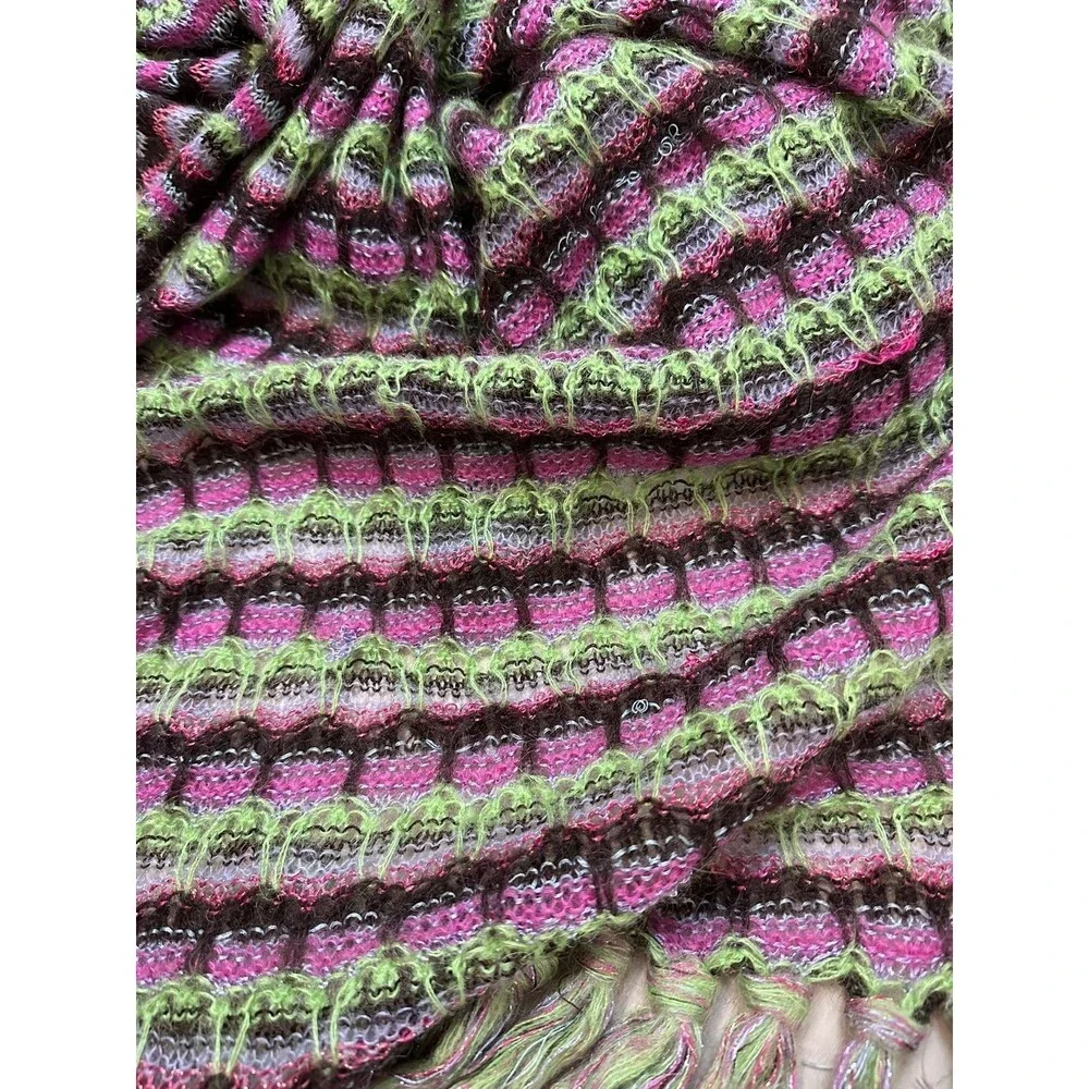 Christian Lacroix Bazar Knit Scarf Oversize Striped Punk Grunge Maximal Y2K